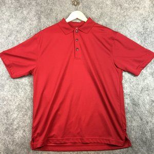Grand Slam Golf Polo L Mens Red Textured Short Sleeve Solid Collared Performance